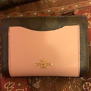 Coach Color Block Logo MD Corner Zip Wallet